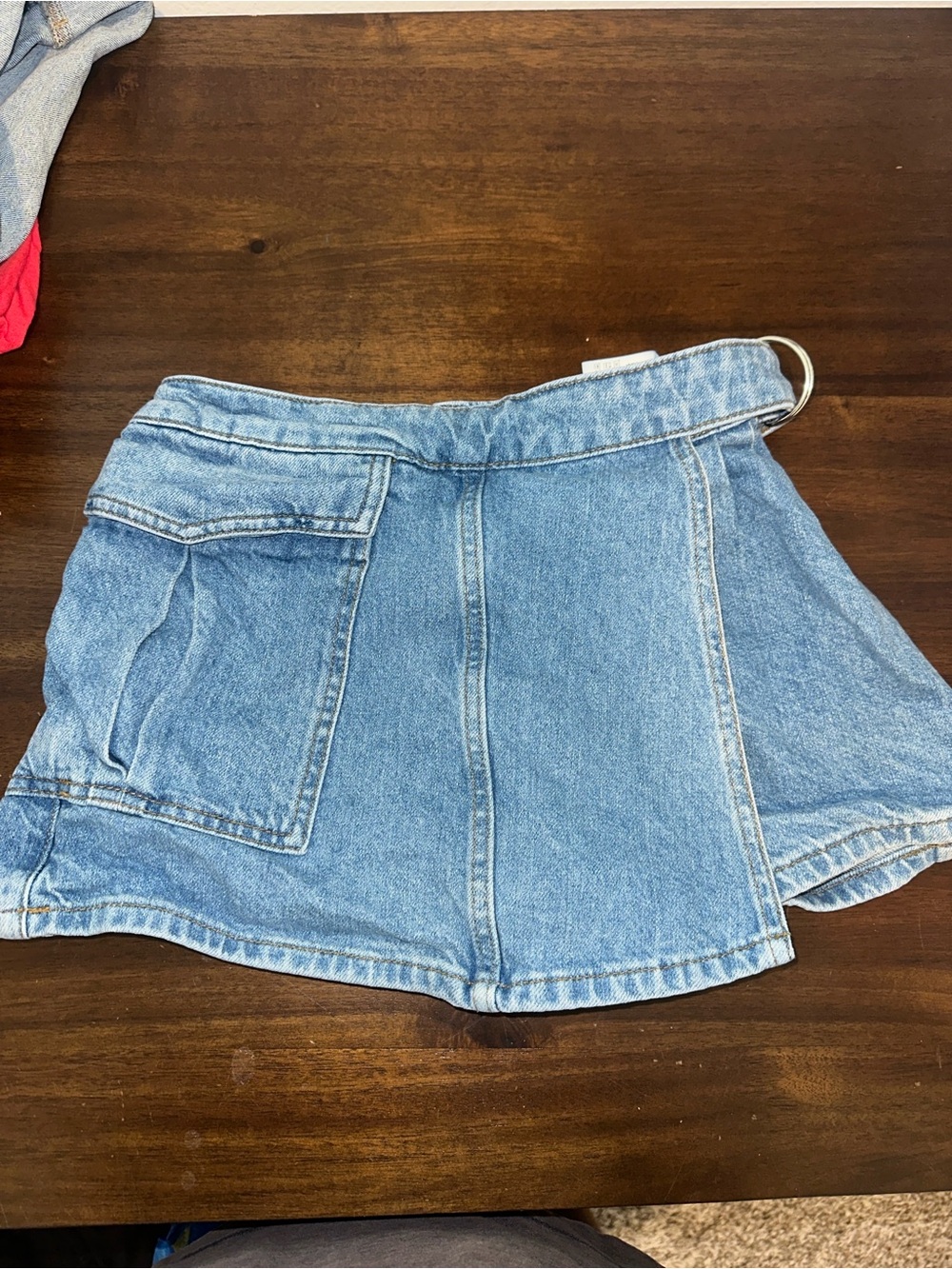 Light Blue Denim Skort with Belt for girls